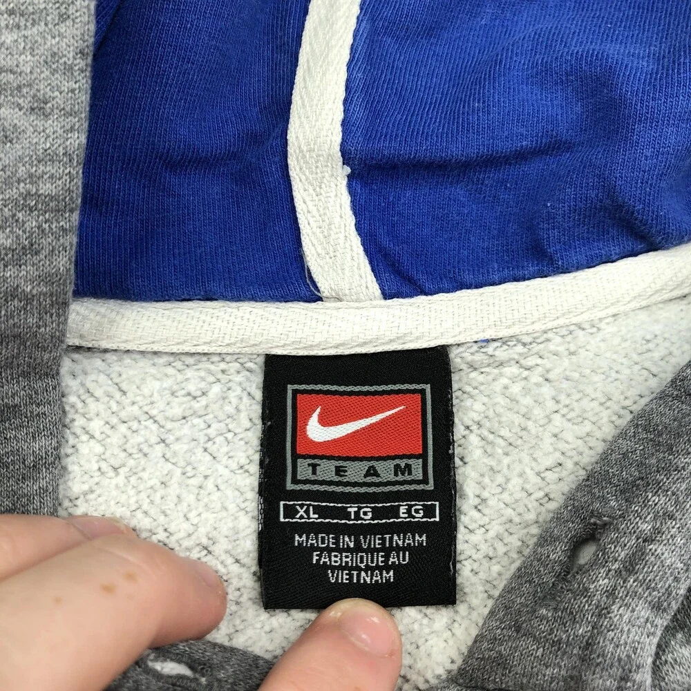 Vintage Duke Blue Devils Hoodie Mens XL Gray NCAA Nike 1/4 Zip Sweatshirt